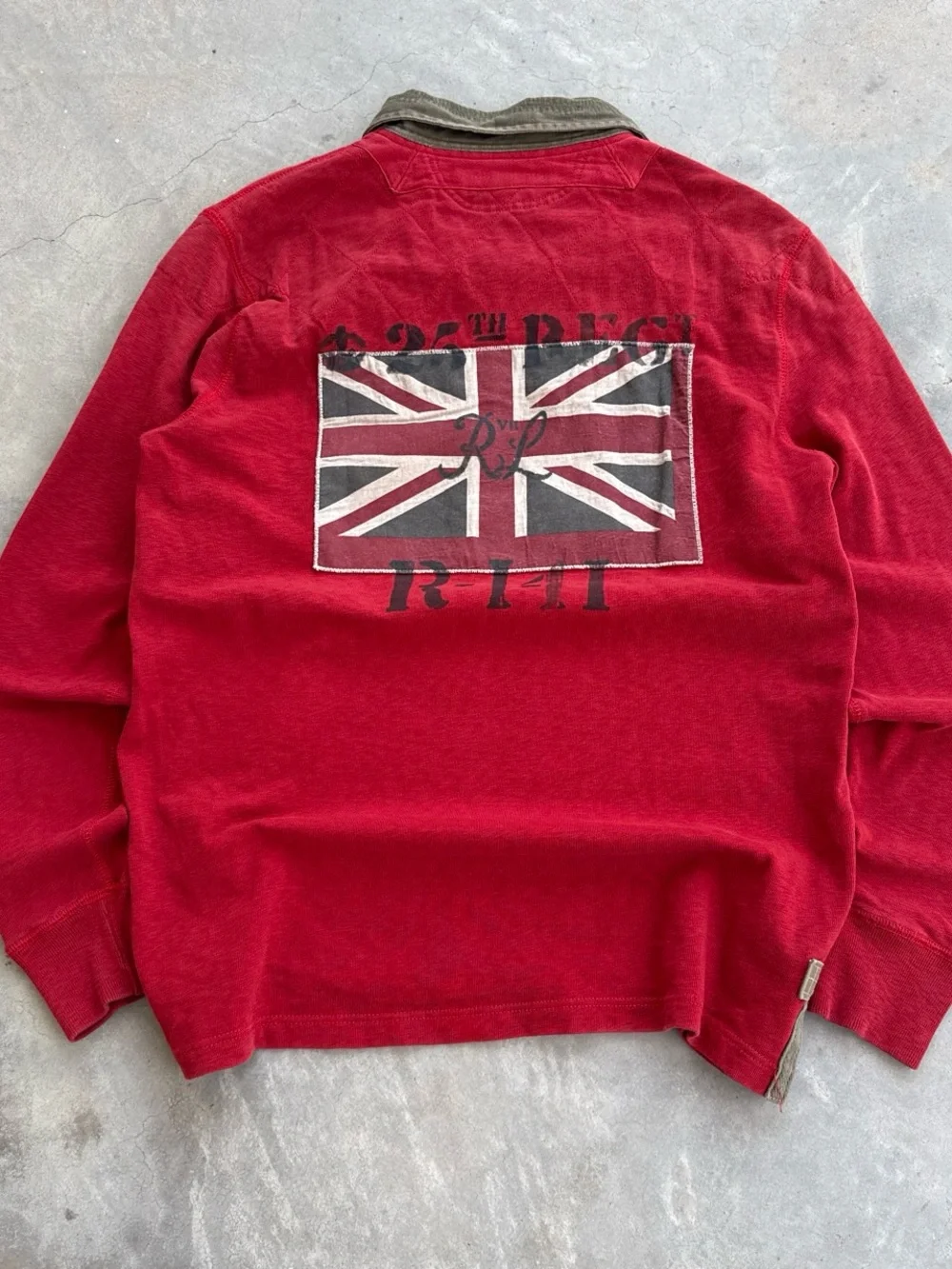 Vintage Polo Ralph Lauren Union Jack British Flag Embroidered Longsleeve Shirt